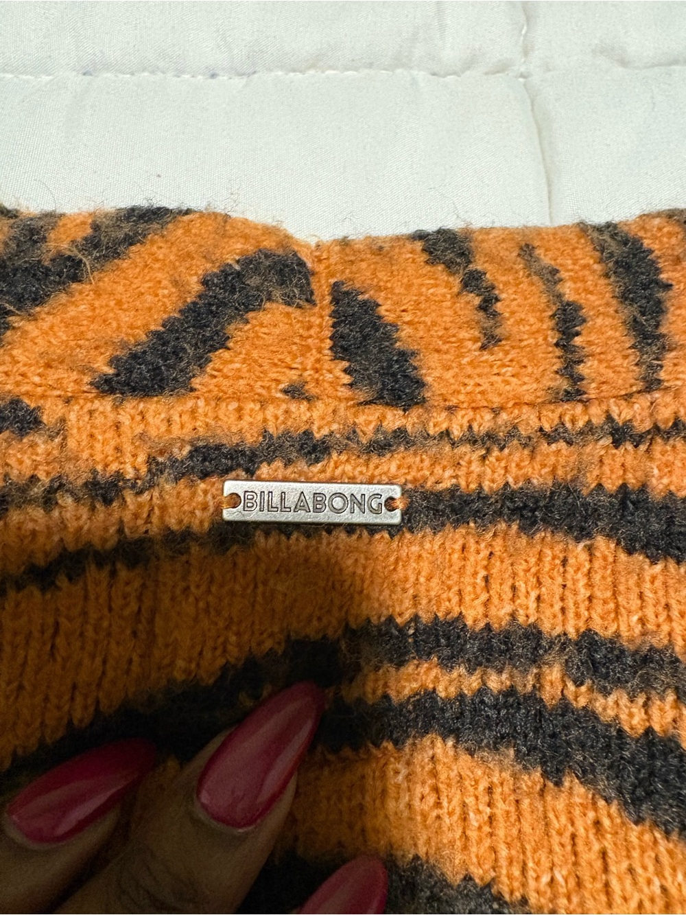 Billabong Orange and Black Tiger Stripe Cardigan - Picture 6 of 6